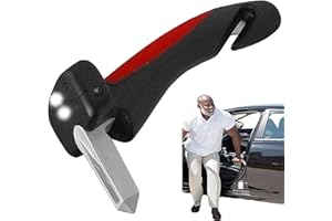 jiele Einstiegshilfe Ausstiegshilfe Haltegriff,MobilitäTshilfe FüRs Auto,Mit Integrierter Led-Taschenlampe,Gurtschneider Und Fensterbrecher,Auto Cane