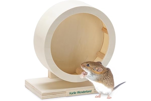 Karlie Wonderland Bogie Wheel, Roue silencieuse, Jouet en Bois pour Hamster, Diamètre 15 cm