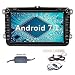 Produktbild YINUO 8 Zoll 2 Din Android 7.1.1 Nougat 2GB RAM Quad Core Autoradio Moniceiver DVD GPS Navigation 1080P OEM Stecker Canbus 7 Farbe Tastenbeleuchtung für VW Volkswagen SEAT Skoda Golf Polo Jetta Passat Touran Unterstützt DAB+ Bluetooth OBD2 Wlan mit DAB