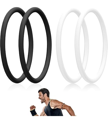 4 Cinghie Di Supporto Per Tendine Rotuleo In Silicone – 2 Nere + 2 Bianche – Regolabili E Traspiranti – Per Corsa, Basket, Calcio, Palestra – Tutore Elastico Per Ginocchio - 4