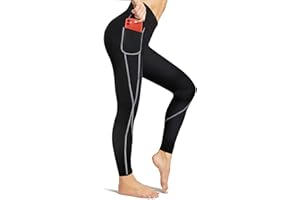 Gotoly Women Sauna Weight Loss Slimming Neoprene Pants with Side Pocket Hot Thermo Sweat Leggings