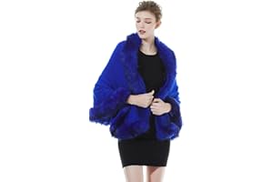 Beautelicate Chal, estola, bolero de pelo sintético para mujer, para bodas, novias, noche, color marrón