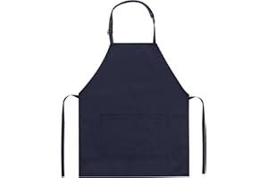 Listers Schoolwear Kids School Apron Cotton Bib Style With Front Pocket - Arts Crafts Baking Design Tech - White Black Cream Navy