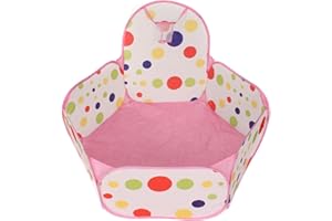AAJ Big-pit ball | Baby Crawl Playpen with Basketball Hoop | Lightweight Pop-Up Children Play Tent Blue | Portable Pop-Up Ball Pool with Zippered Storage Bag | Balls not Included (Pink)