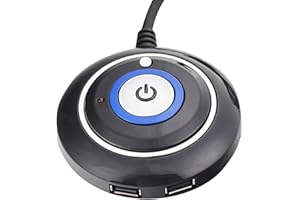 LAOMAO Przełącznik do komputera stacjonarnego i włącznik/wyłącznik, przycisk startowy, z 2 portami USB + przycisk resetowania zasilania + światło LED, idealny zamiennik przełącznika skrzynki