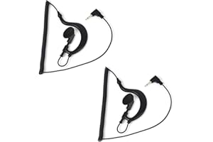 UAYESOK 3.5mm Police Receive/Listen Only Earpiece G Shape Soft Ear Hook Surveillance Headset for Two Way Radio, Radio Speaker Mic (1)