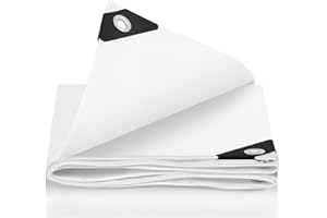 SEINEC Lona Impermeable Blanco (2 x 3 m) Reforzada con Ojales de Acero Inoxidable. Multiusos, Ideal para Muebles de Jardín, Vehículos. Resistente al Agua, Rasgaduras y Protección UV. Polietileno. 90 gr/m.