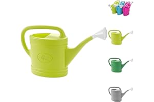 PLASTIFIC Regadera de plástico ligero rociador de agua botella de riego desmontable rosa para jardín al aire libre casa flor bonsái planta (4L, verde lima - regadera de plástico)