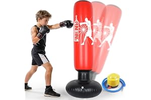 Boxningssäck för Barn 6-12 År, 160 Cm Uppblåsbar Stående Boxningssäck Med Fotpump