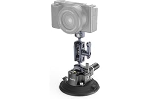 SMALLRIG 4" Camera Suction Mount with Ball Head Magic Arm, Kamera Saugnapfhalterung mit Kugelkopf-Zauberarm, Autohalterung für leichte Kamera/Action Kamera/Telefon, Maximale Belastung 3 kg – 4236B