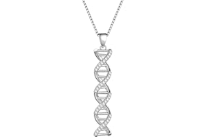 Aurora Tears Infinity Spiral DNA Double Helix Chemistry Science Necklaces Earrings Rings Set 925 Sterling Silver Biology Molecule Pendant Jewelry Set