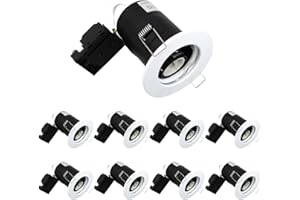 Wondlumi 8X Fire Rated Downlights, White IP20 Spot Lights Recessed Ceiling Lights Spotlights Fitting 240V for Bedroom, Living Room, No Bulbs