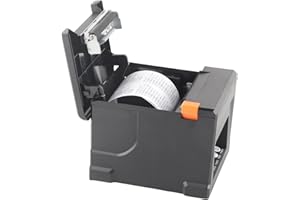 ELPRICO Rongta Imprimante POS Imprimante Thermique de Reçus USB 80 Mm avec Support de Coupe Automatique Tiroir-Caisse pour Cuisine de Restaurant, Interface Ethernet Série USB (Prise UE)