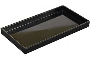 OMEM Reptile Food Bowl, Water Dish,Feeding Dish, Tortoise Bowl (S, Black Smooth)