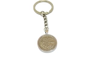 OCC OLD COIN CUFFLINKS 1962 62nd Birthday Keyring-British Sixpence Keyring- Mum, Dad, Brother, Sister- 62nd Birthday-Coin Keyring, Sixpence Coin, 62nd Anniversary SLV