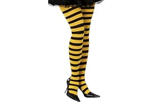 FIESTAS GUIRCA | Gestreifte Strumpfhosen für Frauen (Einheitsgröße) - Hexen Kostümzubehör für Halloween, Karneval und Kostümpartys - Ideal für Cosplay und Maskenbälle