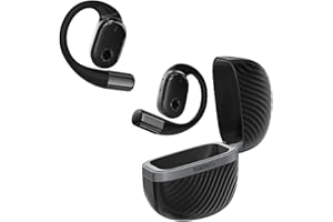 TUINYO Open Ear Headphones, True Wireless Earbuds With Bluetooth V5.4，Fast Charging,35Hrs Playtime, Waterproof for Sports, Driving, Office -pink (BLACK)