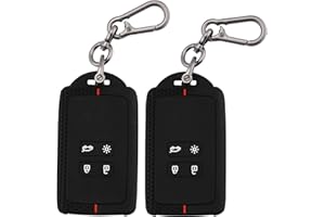 ERMWALR 2 Pack Car Key Full Cover Fit for Renault Clio Megane Koleos Kadjar Talisman Captur Espace Dacia Duster 4 Buttons Keyless Smart Card Case with Keychain (Rnl-BB)