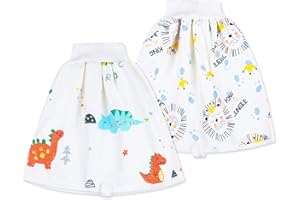 MOEMOE BABY Pantalones de pañales Reutilizables, 2 Unidades Pantalones de pañal Falda, Pantalones de Entrenamiento para IR al baño, Algodón Calzones de Entrenamiento niños