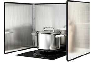 KORSIKATO Protector Pared Antisalpicaduras Cocina, Protector Salpicaduras Cocina Plegable para Estufas y Sartenes Acero Inoxidable Fácil de Limpiar
