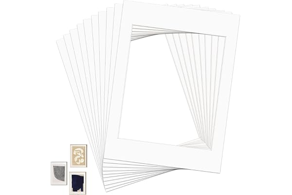 Delsen 10 stycken passepartout Vit passepartout 1,5 mm Yttermått 20,5x29,5 cm (DIN A4) Innermått 15x20 cm för bilder, konsttryck, foton