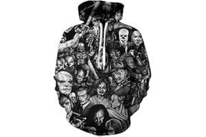 CHLOBLOM Jason Voorhees Costume Michael Myers Hoodie 3D Jacket Pullover Sweatshirt