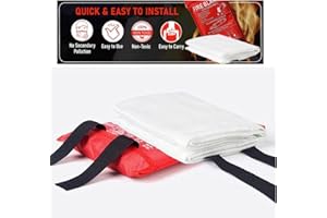 DECORATIVE CONCEPTS UK Fire Blanket, Large, Fast Unfolding with Loops, 1x1m IDEAL FOR KITCHEN, OFFICE, HOME, GARAGE, CARAVAN ETC (1x1)