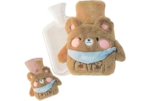 ShengOu Borsa dell'acqua calda soffice dei cartoni animati, Borsa Acqua Calda con Copertura Peluche,Mini borsa dell'acqu calda,Borsa dell'acqua Calda,Borsa dell'acqua calda in silicone