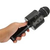 teknosepetim Karaoke Mikrofon Aux Usb Ve Sd Kart Girişli Bluetoothlu siyah şarj kablolu şık tasarım hoparl&ouml;r