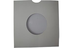 UKPS 50 Small White Card 7" 45rpm Record Vinyl MASTERBAG Protectors with Large Centre Hole - Size 182 x 182mm and Thumb/Finger Cut Out - MASTERBAGS MATT Finish - Scratch Mark Protection Packaging