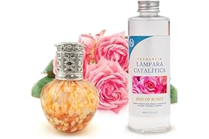 M MAMA MANUELA Pack Ahorro Lámpara Catalítica Drops Orange + Fragancia Aroma Bed of Roses 200ml. Elimina Malos olores e impurezas, perfuma y Limpia.