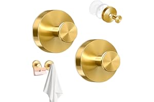 SoeUyd 2 Piezas Gancho Ventosa, Ganchos con Ventosa, Ganchos Para Baño, Extrafuertes, con Ventosas, Ganchos De Rosca, Ganchos Para Toallas, Ganchos Para Albornoces