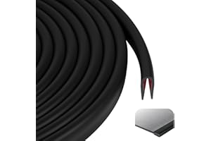 Flintronic 6M Protection Portiere Voiture, 10mm x 5mm Adhésif Joint Caoutchouc en U, Protection Bord de Tole, pour Plaques Métalliques, Portières de Voiture, Coin de Table(Noir)
