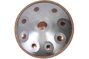 SAROSPAN Handpan Drum - 22-Inch 9-Note D Kurd 440Hz - Hand Tuning Handpan - Includes Soft Bag, Mallets, Stand, Note Stickers, Cleaning Cloth - Artist Performance Video