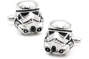 GENTS CLOBBER Star Wars Stormtrooper Mens Novelty Silver Zinc Alloy Cufflinks + GIFT BAG