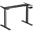 ErgoYou - Electric Height Adjustable Standing Table 47 x 23.5 inches - Dual Motor 3 Stage -125 kg Static Weight Capacity - E1A Series - Ergonomic Sit Stand Computer Desk - No Table Top, Black Frame