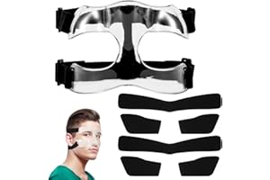 NQEUEPN Masque pour Nez Cassé, Réglable Protège Nez Sport avec Rembourrage Respirant Masque Facial Ouverture Latérale Protège Nez Cassé pour Le Basket-Ball Le Football Les Adultes Les Adolescents