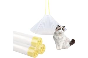 TIWIHON 30Pcs Cat Litter Tray Liners - Cat Litter liners with Drawstring Large Scratch Resistant and Leak Proof Litter Bags for Medium Pet Cat Litter Box Liners(58X35CM)