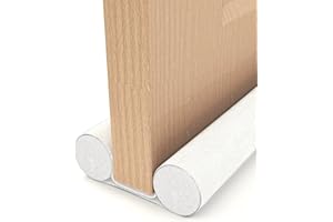 93 cm Doppio Paraspifferi per Porta Libera di Tagliare, HASA zone Paraspifferi Porta con Tessuto Oxford Impermeabile, Fondo Porta Isolante per Sottoporta Interno ed Esterno Protezione, Bianco