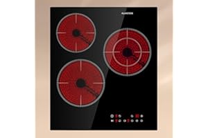 Klarstein Virtuosa 3 Slim Glass Ceramic hob - 3 Cooking Zones with max. 5000 W Power, 9 Levels, Timer, overheating Protection, Child Safety Lock, Touch Control Panel