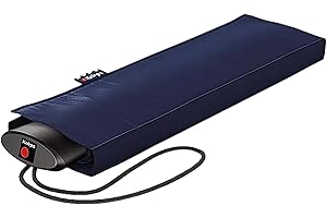 Knirps Taschenschirm AS.050 Slim Small Manual - Der flachste Superleicht - Klein und kompakt - 25 cm - Navy
