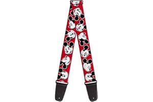 buckle-down tracolla per chitarra 34-60" Mickey Mouse Expressions Red/Black/White