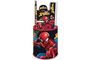 ‎PALLEON Spiderman Schreibset | Kinder Schreibwarenset | Stift, Lineal, Spitzer, Radiergummi (7-teilig)