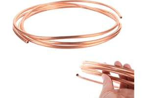 Mikiuly Tubo di Rame Morbido, 1m, Diametro Esterno 3mm, Spessore 0.5mm, per Generatori, Sbarre, Cavi, Quadri, Impianti Idraulici di Refrigerazione, Apparecchiature Elettriche