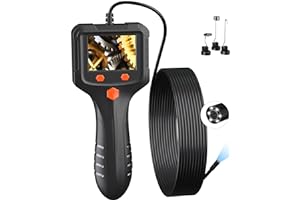 Daxiongmao Borescope, Endoscope Inspection Camera with Lights,Handheld IP67 Waterproof Sewer Endoscope - IPS HD Screen Portable Snake Camera with 11.5FT Semi-Rigid Cord(2.4")