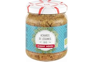 ALBERT MÉNÈS Achards de Légumes Bio - Recette Traditionnelle - Légumes Biologiques avec Texture Croquante - sans Colorants ni Conservateurs - Produit Conditionné en France - 200g - Lot de 4