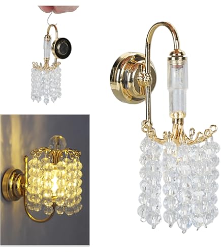 1:12 Poppenhuis Miniatuur Led Lamp Zwarte Wandlamp W Schakelaar Meubels Decor Speelgoed