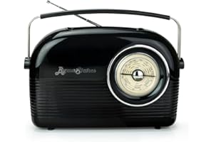 ByronStatics Portable AM/FM Radio, 2W RMS Mono Speaker output, LCD with Backlight, 3.5mm AUX in Jack, External Adaptor or AAx4 Battery Power (Battery excluded) Black