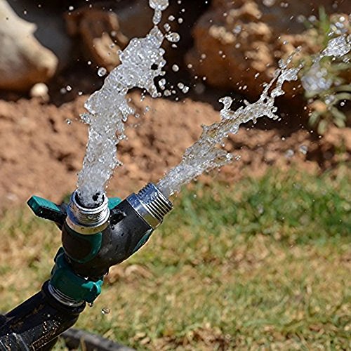 BALFER Doppel-Auslaufhahn Kugelauslaufventil 2-Wege Verteiler Garten Schlauch Wasserhahn Adapter Set mit 4 Gummi-Unterlegscheiben & 2 Weiblicher Wasserhahnverbinder - 7