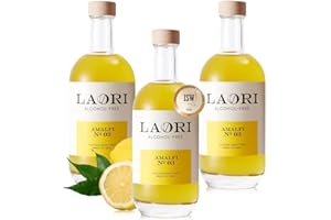 Laori Amalfi No 03 | Alkoholfreier Limoncello | Perfekt für Limoncello Spritz & alkoholfreie Cocktails | Ohne künstliche Aromen | Pflanzliche Farbstoffe | Zitronen-Aperitif alkoholfrei 3x500 ml